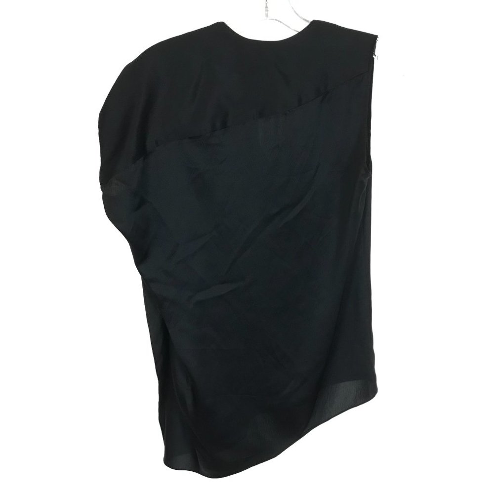 Womens Size 4 Tess Giberson Black Pure Silk Asymmetric Top - Picture 4 of 4